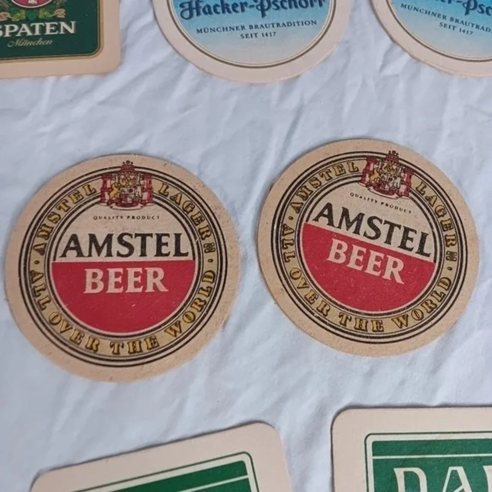VTG International Beer Coaster Lot‎ of 20 - Amstel DAB Cardinal Beer Bar Decor
